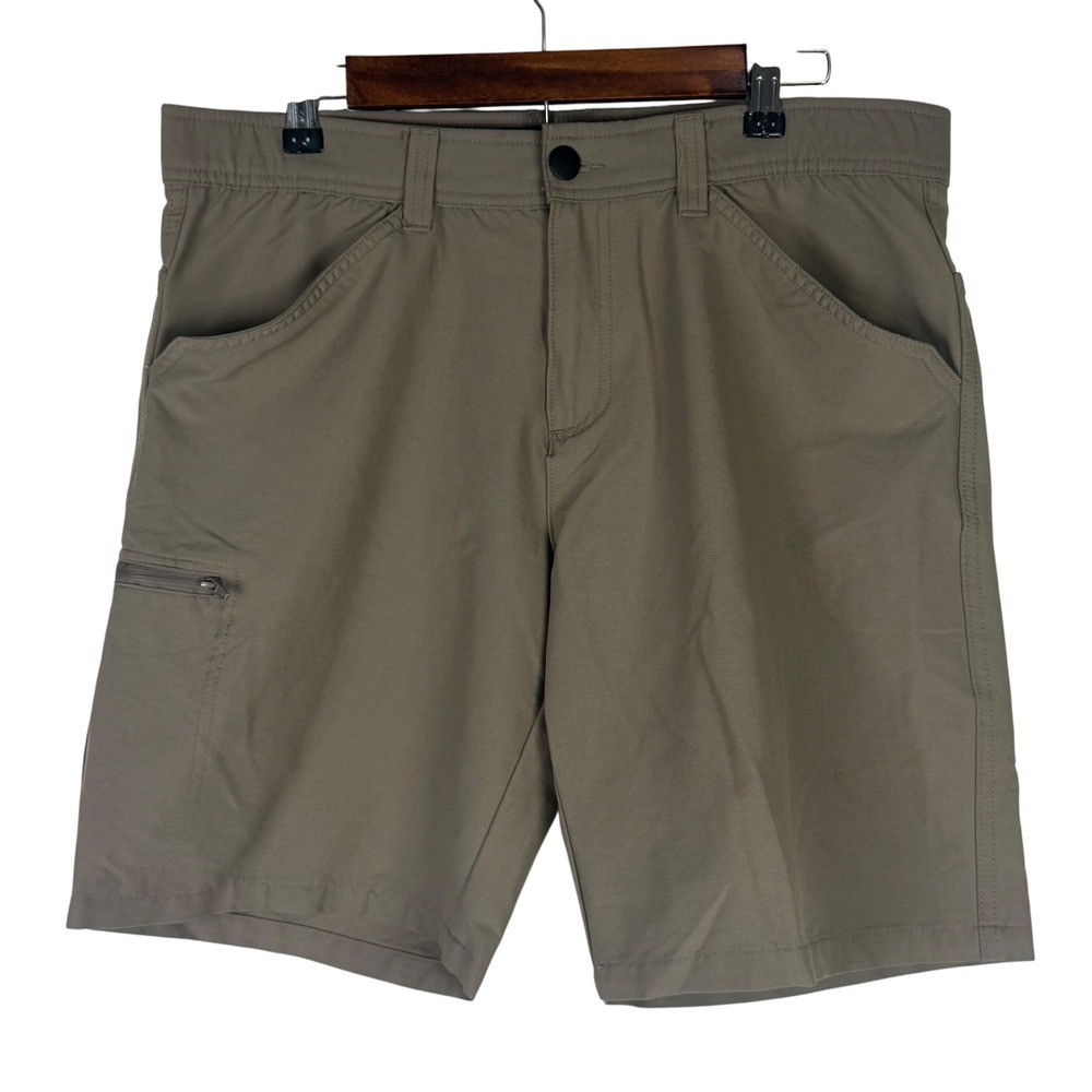 Pacific Outfitters Men's 36 Hiking Shorts Khaki Tan Stretch Nylon Regular Fit